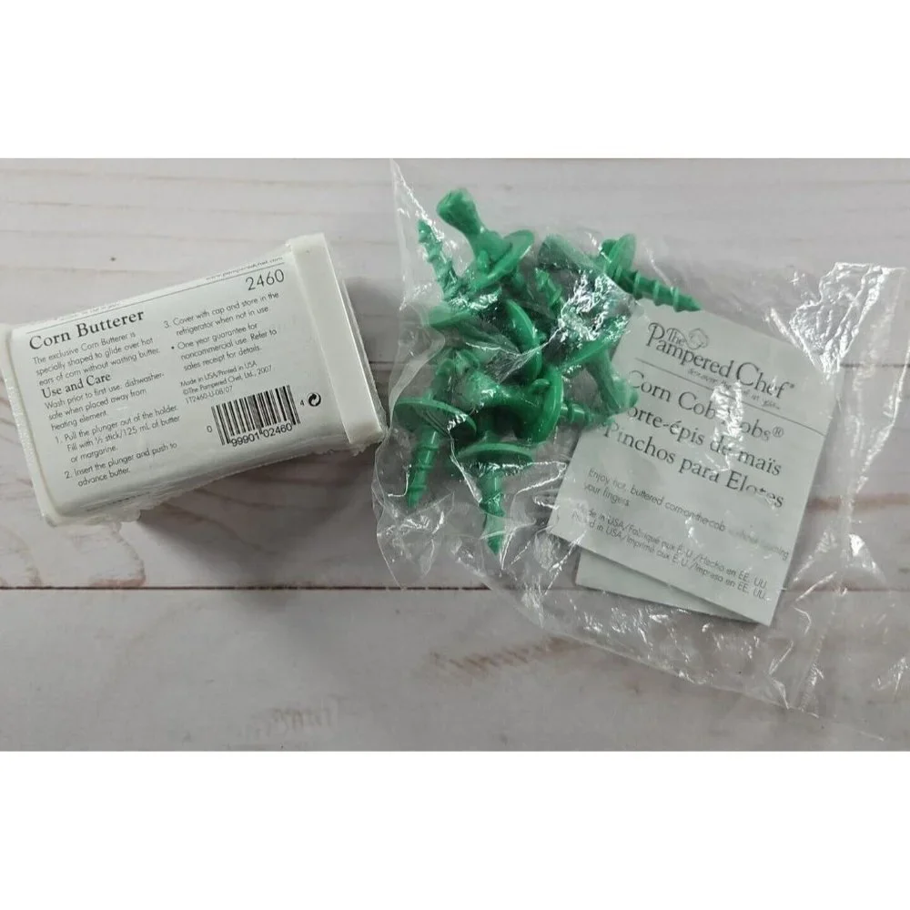 Pampered Chef Corn Butterer 2460 Corn Cob Nobs 2455‎
